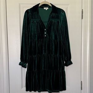 Elegant Green Velvet Dress